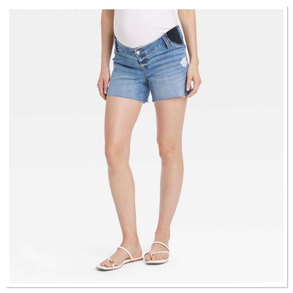 Under Belly MIDI Maternity Jean Shorts Isabel Maternity by Ingrid & Isabel